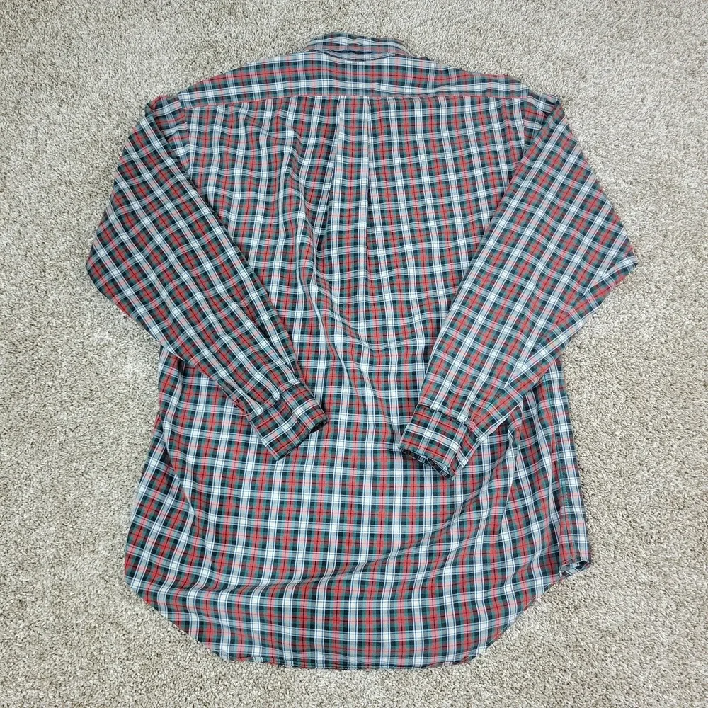 Ralph Lauren Blake Mens Small Red Green Plaid Pony Button‎ Down Long Sleeve
